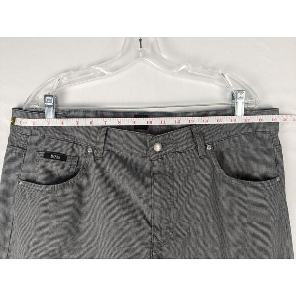 Hugo Boss Chino Pants Mens 38x34 (38x31 Actual) Gray Houndstooth Regular Fit - Picture 3 of 11